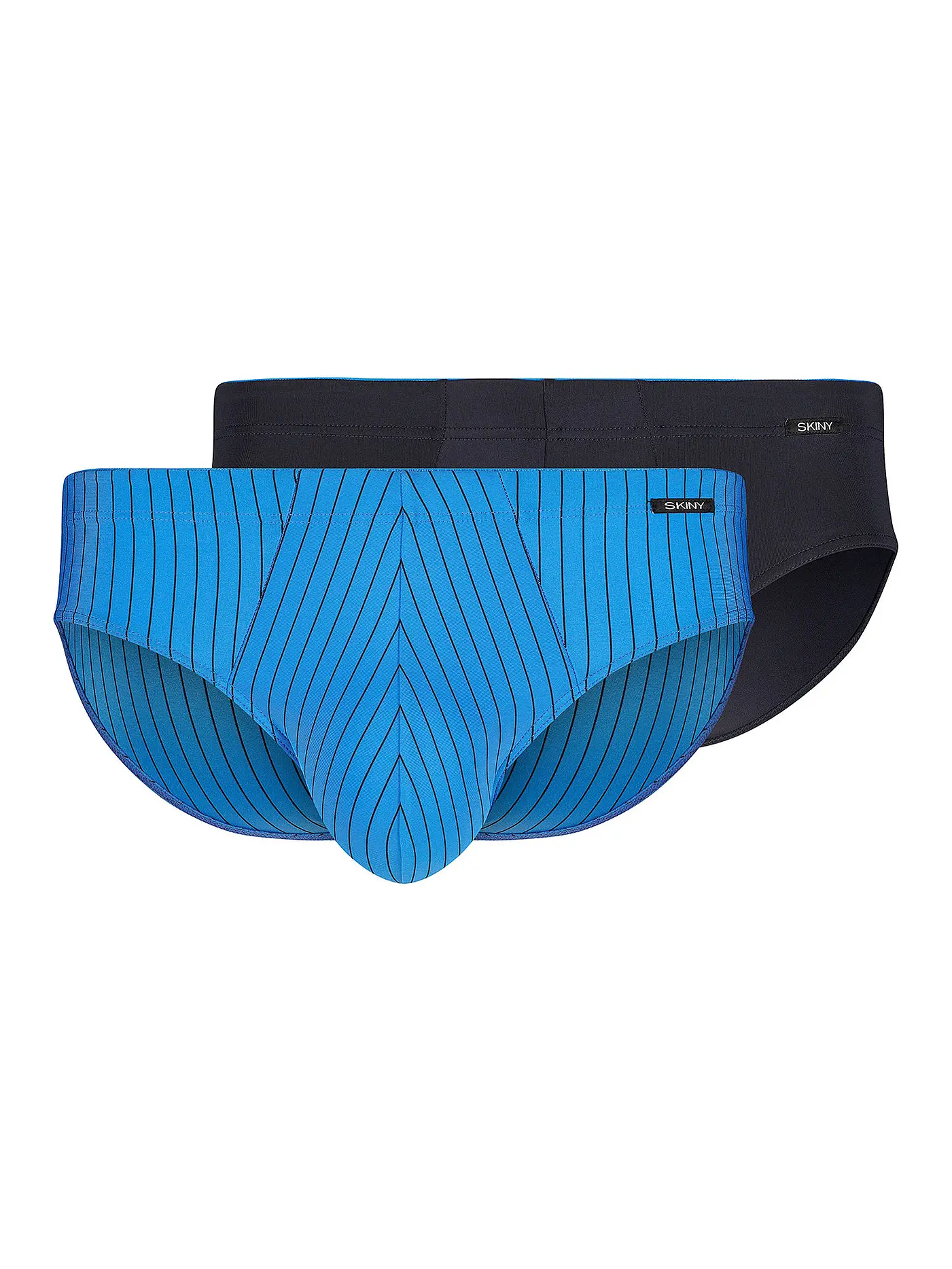 SKINY | Brasil-Slip 2er Pkg. "Power Line" (Blackstripe Selection) | blau